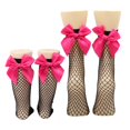 thumbnail image 1 of Chaussettes en Résille pour Femmes Chaussettes Hautes en Maille avec Noeud en Satin, 1 of 6