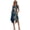 Blue Golden Palm Tree Print, variant on Womens Sleeveless Casual Dress with Desert Horse Print, Pleated Sundress for Beach Vacation and Holiday Party Outings