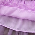thumbnail image 4 of Kids Girls Dress Summer Short Sleeve Round Neck Mesh Splice Irregular Hemlines Flower Dress Cute Dresses for Girl, 4 of 7