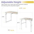 thumbnail image 3 of Ktaxon 3' Outdoor Portable Aluminum Camping Picnic Table, 2-Level Adjustable Height Metal Folding Dining Table, Use for Camping Party Wedding Garden Commercial Entertaining Events, Flower, 3 of 12