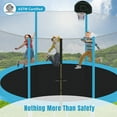 thumbnail image 5 of Noble House 14FT Outdoor Trampoline for Kids with Safety Net, Basketball Hoop and Ladder, Blue Metal Frame, 5 of 8