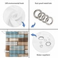 thumbnail image 3 of Blue Beige Brown Vintage Shower Curtain Set - Extra Long 72" x 96" Washable Bathtub Curtain with 12 Hooks, Retro Farmhouse Elegant Pastoral Waterproof Fabric Stall Shower Curtains for Bathroom Décor, 3 of 6