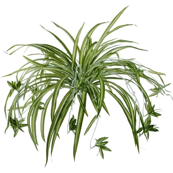 Viworld 2Pack Artificial Flowers Spider Plants Fake Silk Plant Faux Greenery Artificial Plants for Outdoor Indoor Home Garden Office Decoreation (Not Include Hanging Basket)