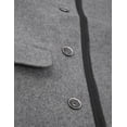 thumbnail image 4 of Ma Croix Mens Wool-Blend Classic Double Breasted Pea Coat with Ribbed Knit Zipper Bib, 4 of 8