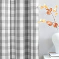 Flowpartex Grey and White Plaid Textured Christmas Semi Sheer Curtains