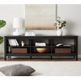 thumbnail image 3 of Farmhouse TV Stand for 75 inch TV, Black Entertainment Center with 6 Storage for Living Room, Bedroom, 70 Inch, 3 of 7