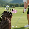 thumbnail image 7 of Haosy Cherry with Gingham Golf Mallet Putter Cover Strong Magnetic Leather Golf Club Headcover Closure, 7 of 7