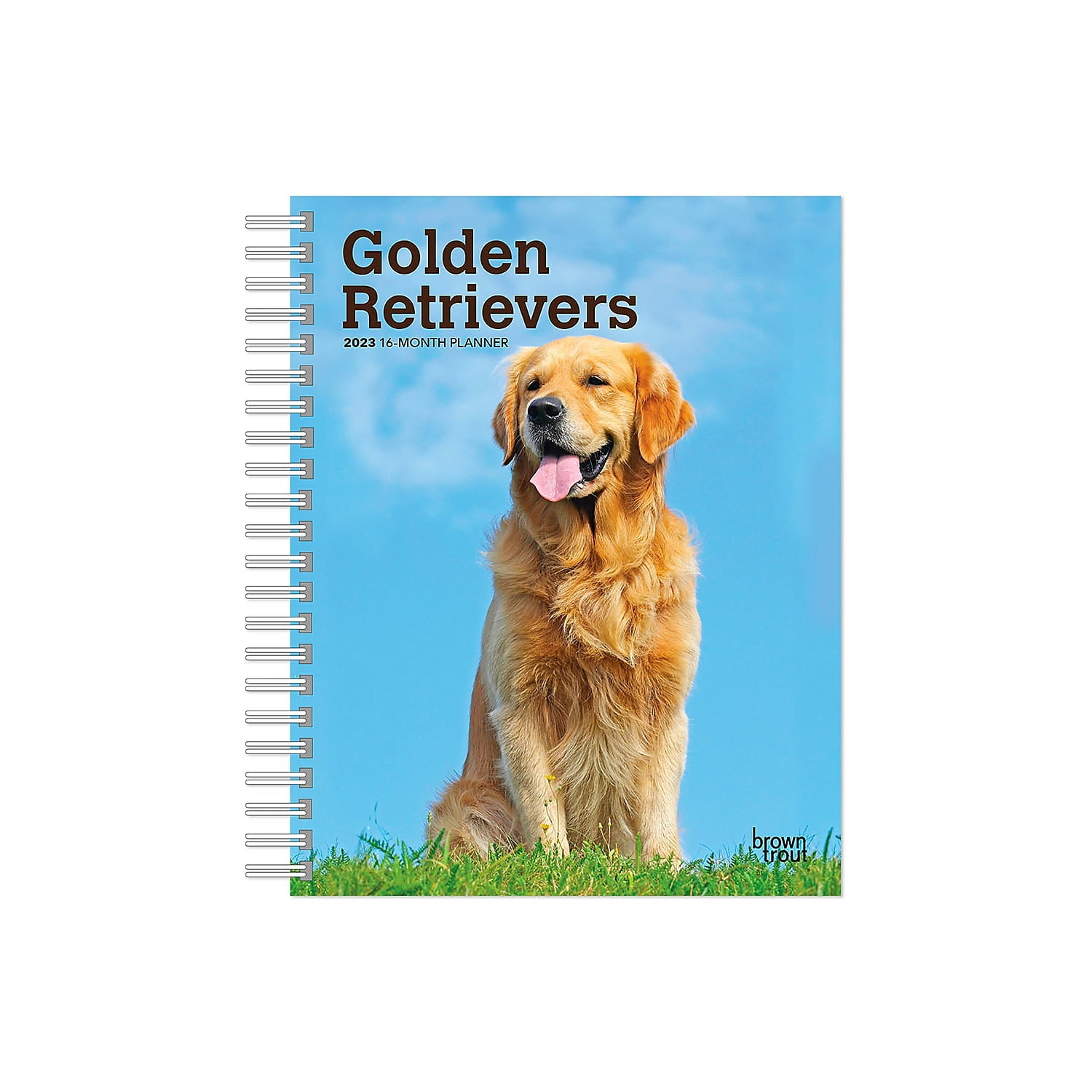 2023 BrownTrout Golden Retrievers 6'' x 7.75'' Weekly Engagement Planner Calendar Multicolor