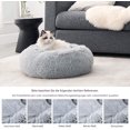 thumbnail image 5 of Cama para gatos Cama para perros lavable y esponjosa lugar para dormir para gatos y perros pequeños, cojín de felpa para gatos, cama redonda para abrazar, tamaño 50x50 / 60x60 cm, gris, 5 of 5