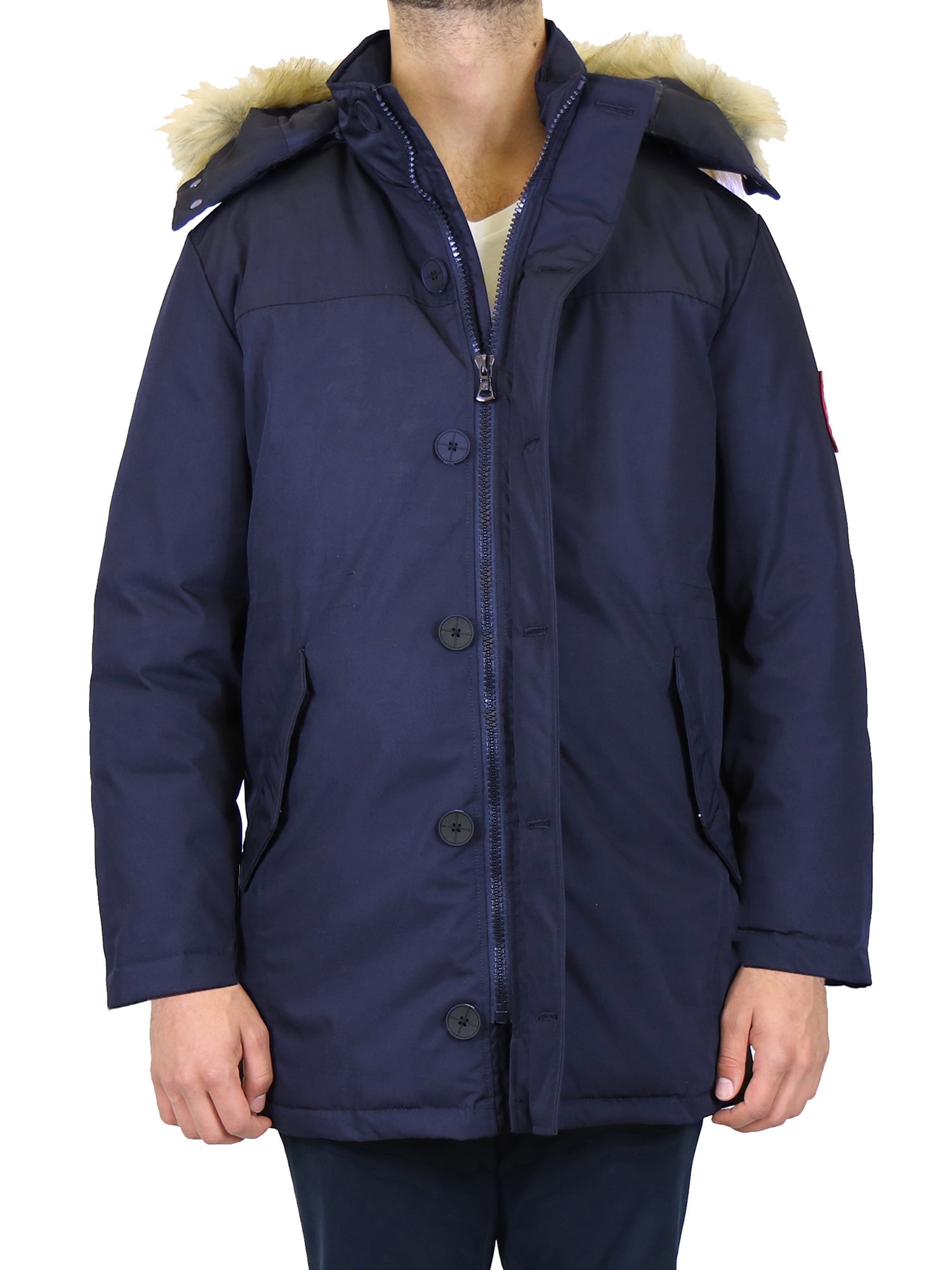 Hajotrawa Mens Removable Hooded Outerwear Dwon Coat Thick Parkas Jacket