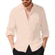 thumbnail image 1 of Camisas de Manga Larga con Botón de Solapa para Hombre de Ajuste Suelto Top de Moda de Bolsillo de Cardigan para el Verano, 1 of 9
