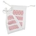 thumbnail image 2 of Russian Fabric Pouch Set of 2, Slavic Motifs Art Repetitive Monochrome Simplistic Eastern European Lines, Drawstring Bag for Toiletries Masks and Favors, 9" x 6", Vermilion and White, by Ambesonne, 2 of 2