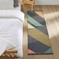 thumbnail image 3 of Yayeee Runner Rug for Bedroom 2'x6' Machine Washable Hallway Non Slip Mat, Green Geometric, 3 of 8