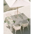 thumbnail image 3 of 60x84 Inch Outdoor Tablecloth with Umbrella Hole Zipper Rectangle Watercolor Floral Rectangular Tablecloths Outside Waterproof Spring Flowers Birds Plants Country Beige Patio Table Cover for Picnic, 3 of 8