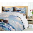 thumbnail image 5 of Ambesonne Ocean Duvet Cover Sets, Sea Coast by Beach Rock, 2-King, Blue Brown White, 5 of 7