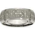 thumbnail image 1 of Titanium Brushed Greek Key Laser Design 8mm Band (Size 13) Made In China tb26e-13, 1 of 5