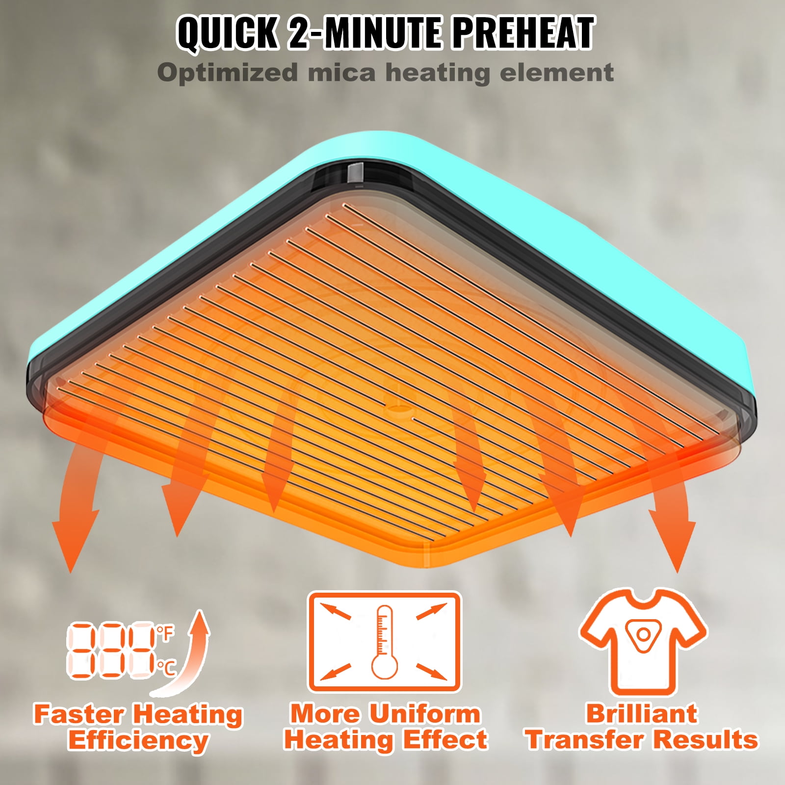 BENTISM Heat Press Machine 9" X 9", Portable Fast Heat-up Mini Easy Press with Timing Function & Insulated Base for Hat, Bags, Heating Transfer Projects, Green