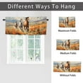 thumbnail image 6 of Western Horse Printed Window Curtains Valances for Kitchen Wild Animal Running in Rustic Flower Field Country Rod Pocket Valances for Bedroom Living Room Dining Room 54 by 18 in, 2 Panel, 6 of 6