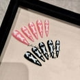 thumbnail image 4 of Summercome Nails Handmade Press-on Long Almond Stiletto Black White Halloween Glow In Dark Skeleton Finger Design False Nail Tips 10 Pcs, 4 of 7