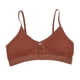 thumbnail image 3 of Cómod Mujer Correas Espaguetis Sin Aros Almohadil Acolchada Crop Top marrón Macarena Sujetador de encaje con aros, 3 of 8