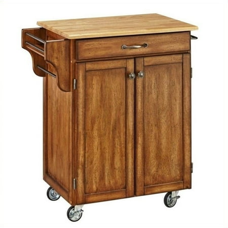 Bassett Cottage Collection - Hawthorne Collections Kitchen Cart in Cottage Oak