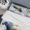 thumbnail image 4 of Designart "Strokes in Dark Blue and Gold XIII" Fractals Bedding Covert Set - Abstract Blue Modern Bed Set With 1 Sham, 4 of 6