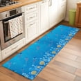 thumbnail image 3 of Summer Nautical Washable Runner Rugs 2'x6', Ocean Sea Jellyfish Cartoon Starfish Coral Bubble Low Pile Throw Entryway Rug Non-Slip Sturdy Edge Binding Carpet for Indoor Bedside Entrance Bedside, 3 of 9
