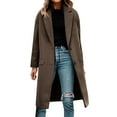 thumbnail image 6 of ClodeEU Womens Jackets Trench Coat Outwear ,Long Single Breasted Coats, Lapel Collar Peacoat With pocket Army Green,Womens Plus L, 6 of 8