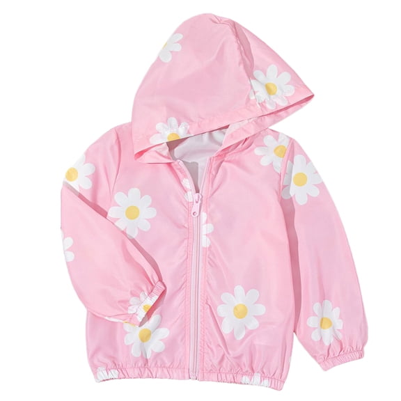Karoyedx Baby Rain Jacket Girls Hooded Jackets Kids Waterproof Windbreaker Lightweight Rain Coats with Pockets Pink Size,9-10 Years