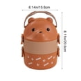 thumbnail image 3 of Glasses Bear Lunch Box Set,Double Layer Divided Bento Storage Container,Microwave Safe Leakproof Meal Box,Portable Student Office Lunch Carrier,Large Capacity Cutlery Handle Lunch Kit, 3 of 6