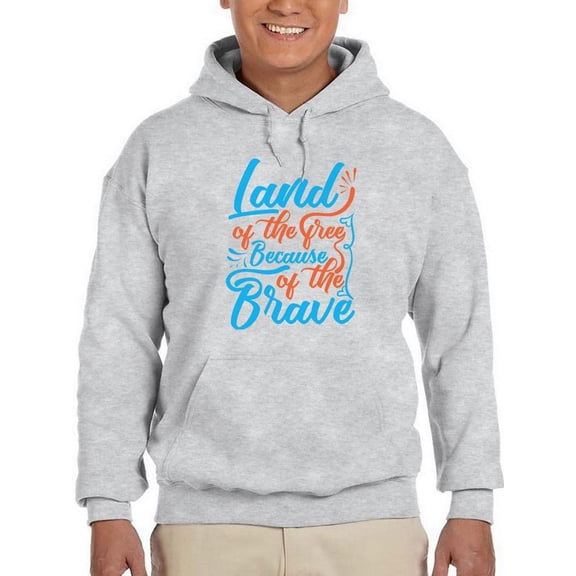 Land Of The Free Quote Hoodie Men -Image by Shutterstock, Male 3X-Large