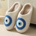 thumbnail image 1 of Mushroom-Zapatillas de algodón con cara sonriente para mujer, pantuflas cálidas de felpa arcoíris para interiores, corazón de melocotón, popular, Invierno, 1 of 5