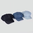 thumbnail image 3 of SikaFu Vintage Women Denim Beret Octagonal Hats Classic Washed Cotton Newsboy Caps Beret Hat Flat Brim Female Spring Painter Berets Cap, 3 of 6