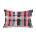 thumbnail image 7 of Yayeee Pillowcase Standard Size Set of 2 Satin Wrinkle Resistant Pillow Case, Red Teal Stripes, 7 of 7