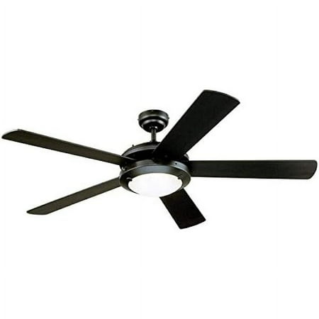 

LIUYUDIY Lighting 52-inch Modern Black Ceiling Fan for Bedroom with Light Fixture in Frosted Glass with Reversible Matte Black/Marble Blades