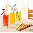 thumbnail image 2 of Colorful Extra Long Flexible Drinking Straws Bendy Disposable Plastic Drinking Straws 100 Pack 10.2 inch Tall, 2 of 7