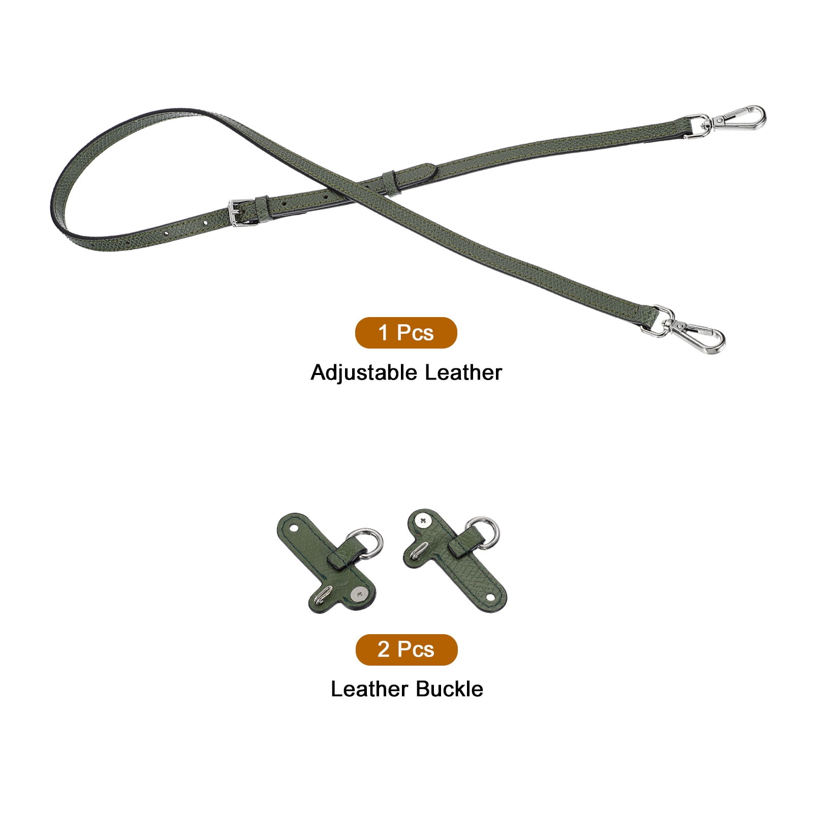 Leather Strap Kit, 95-115cm Crossbody Adjustable Leather Shoulder Strap Conversion Kit for Mini Pouch Handbags Purse Straps Crossbody, Green