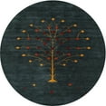 thumbnail image 1 of Ahgly Company Indoor Round Contemporary Dark Slate Gray Green Abstract Area Rugs, 3' Round, 1 of 6