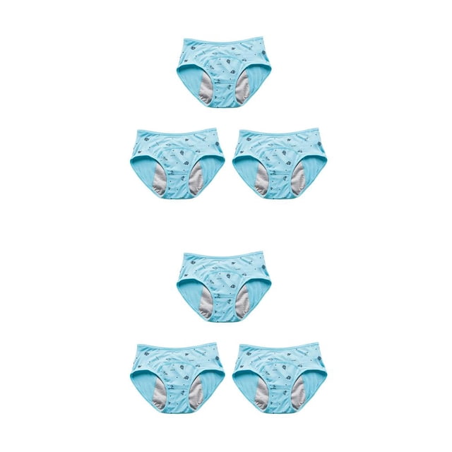 Qarigey 3X Lovely Girls' Period Ropa interior menstrual Calzoncillos Lencería A prueba de fugas Transpirable para adolescente Azul claro Azul claro METRO 2Conjunto