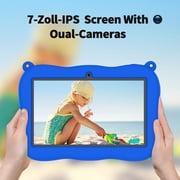 Tablet 7 inch Kids Tablet,Android 13,4GB RAM 32GB ROM,1024x600 Touch Screen with Kid-Proof Case Parental Control,Blue