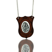 Venerare Deluxe Leather Brown Mt. Carmel Scapular on Chain Made in Italy