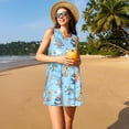 thumbnail image 3 of Disketp Cute Animals Surfers para Vestido sin Mangas para Mujeres, Vestidos de Verano para Mujeres, Casual y Holgado para la Playa, 3 of 7