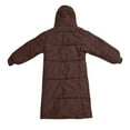 thumbnail image 5 of Wutalume Women's Solid Color Winter Thickened Loose Long Knee-length Cotton-padded Down Jacket Coat, Warm and Cozy, Oversized Design, Perfect for Extreme Cold Weather,Coffee M, 5 of 5