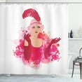 thumbnail image 1 of Ambesonne Old Hollywood Shower Curtain, Feather Headband, 69"Wx75"L, Hot Pink Magenta, 1 of 3