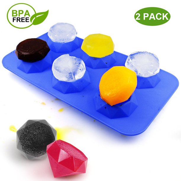 Ice Cube Trays (Set of 2), Silicone Whiskey Ice Maker Molds for