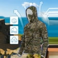 thumbnail image 6 of lcziwo Mens Fashion Hooded Sweatshirt with Mask UPF 50+ Big and Tall Camo Print Long Sleeve Shirt Casual Summer Holiday Outdoor Blouse Camouflage L, 6 of 10