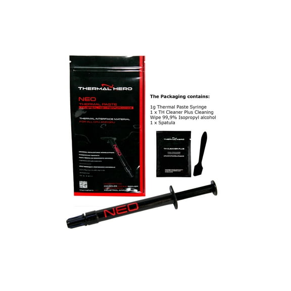 THERMAL HERO NEO 2 Gram Premium Cooling Performance Thermal Paste for CPU, Game Consoles XBOS PS4 PS5 includes Cleaning Cloth & Spatula
