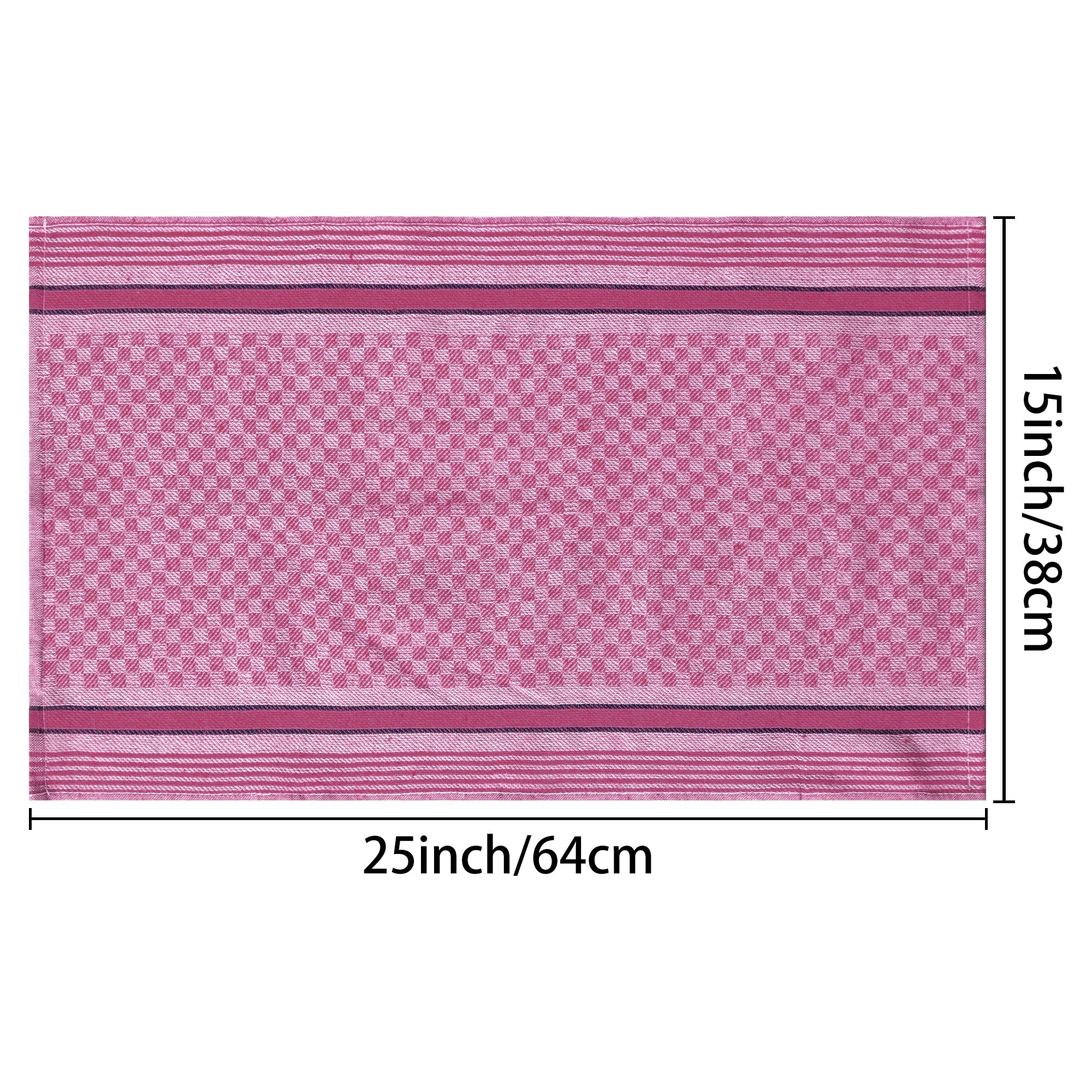Unique Bargains Waffle Weave Cotton Absorbent Kitchen Dish Towels 15"x25" Pink
