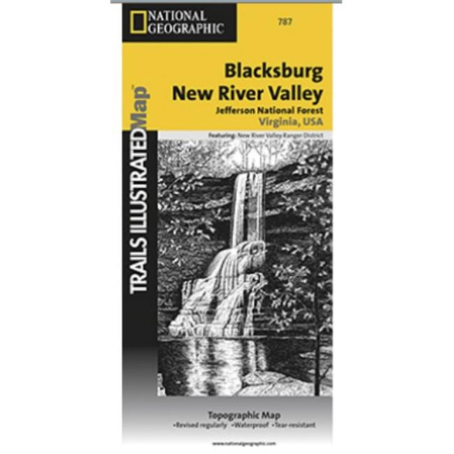 National Geographic TI00000787 Map Of Blacksburg-New River Valley 