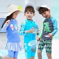 thumbnail image 2 of Traje de baño infantil con protección solar, bonito traje de surf de aguas termales de tres piezas para bebés y estudiantes, de manga larga, dividido, para niños pequeños, medianos y grandes, 2 of 6